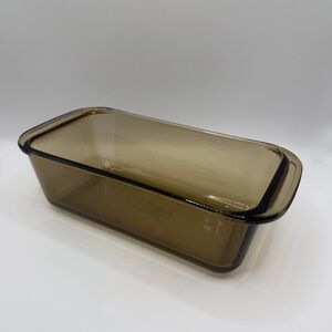 Vintage Pyrex Amber Brown Loaf Pan 213-R Baking Dish 1.5 Qt Bread